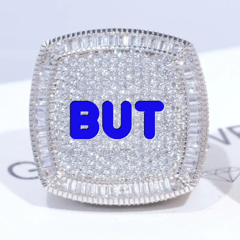 CUSTOM LETTER 3D ICED RING sold by The GUU Shop