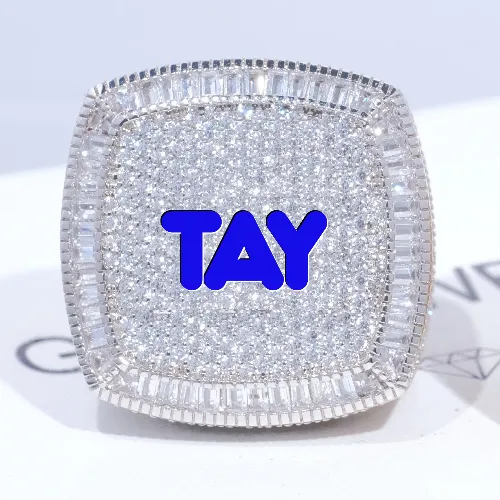 CUSTOM LETTER 3D ICED RING sold by The GUU Shop