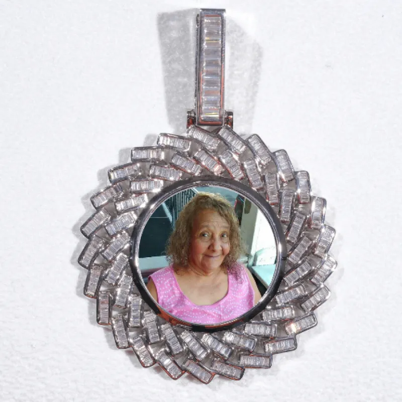 Large 3D Baguette Custom Picture Pendant sold by The GUU Shop