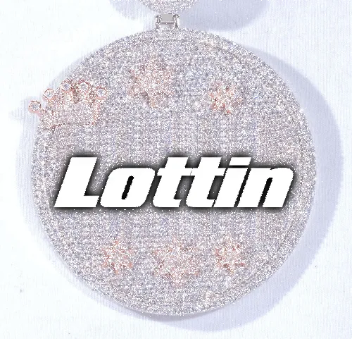 CUSTOM LETTER NECKLACE 3D BIG CROWN DISC sold by The GUU Shop