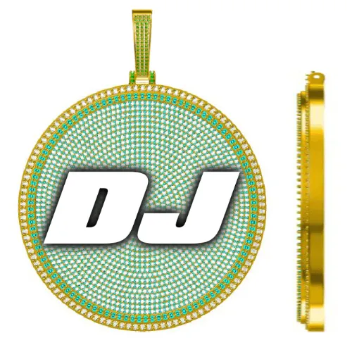 CUSTOM LETTER NECKLACE 3D BIG DISC sold by The GUU Shop