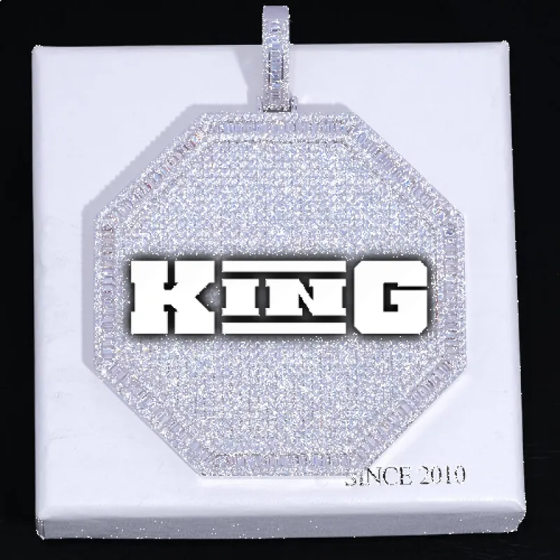 CUSTOM LETTER NECKLACE 3D BIG OCTAGON sold by The GUU Shop