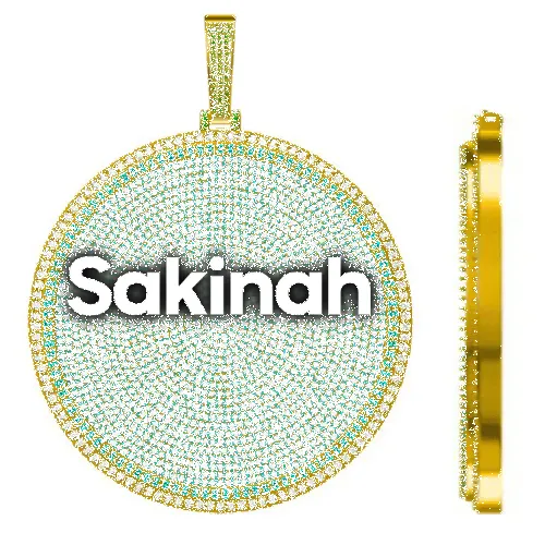 CUSTOM LETTER NECKLACE 3D BIG DISC sold by The GUU Shop