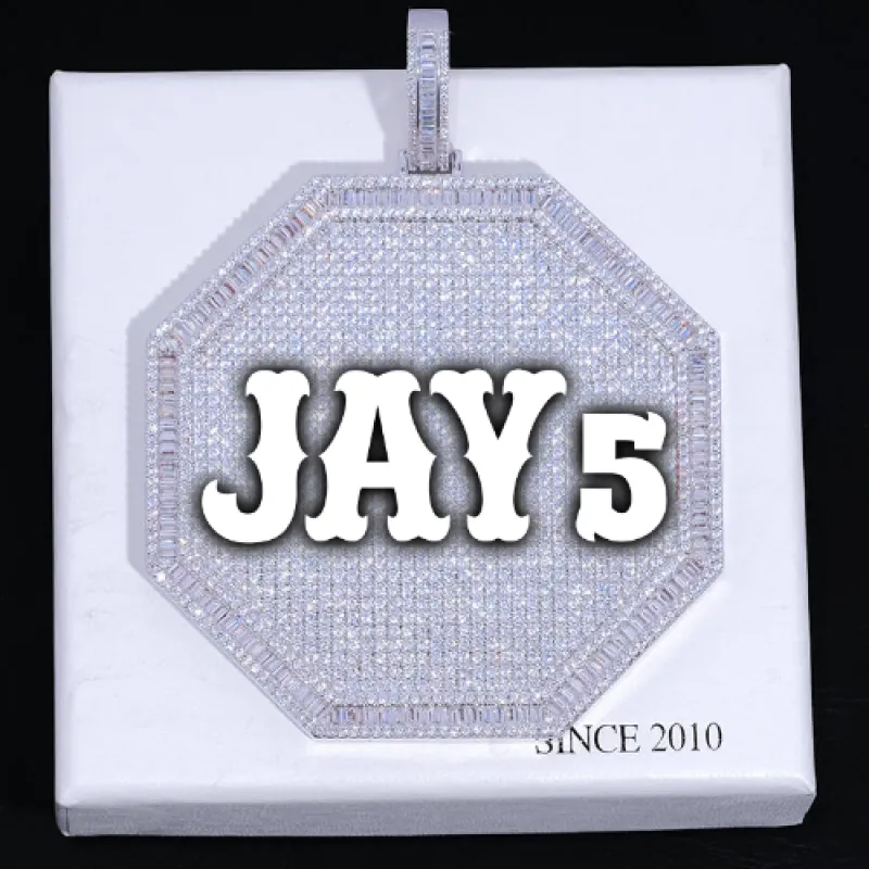 CUSTOM LETTER NECKLACE 3D BIG OCTAGON sold by The GUU Shop