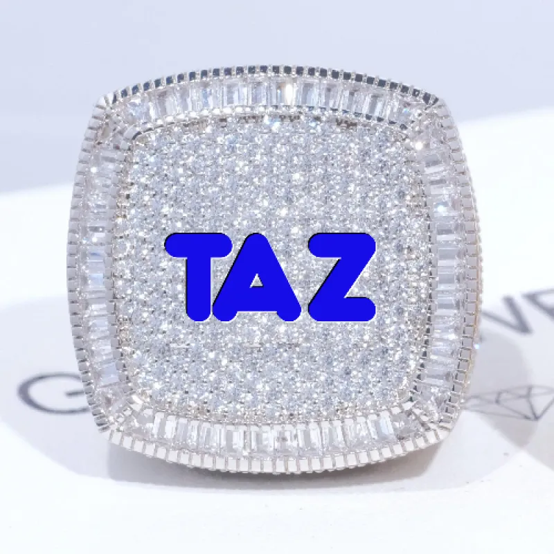 CUSTOM LETTER 3D ICED RING sold by The GUU Shop