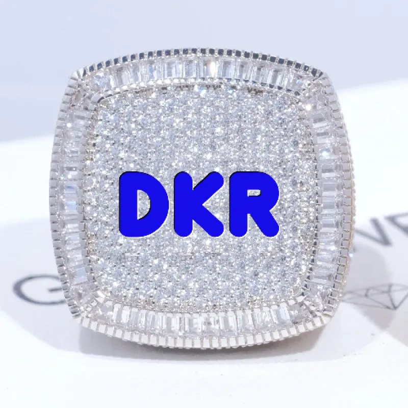 CUSTOM LETTER 3D ICED RING sold by The GUU Shop