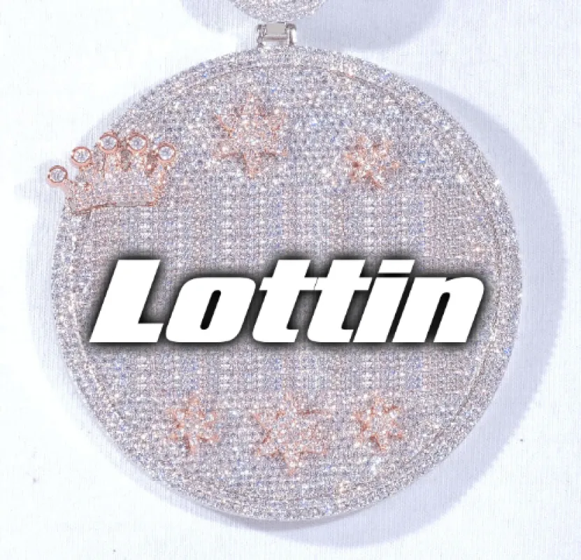 CUSTOM LETTER NECKLACE 3D BIG CROWN DISC sold by The GUU Shop