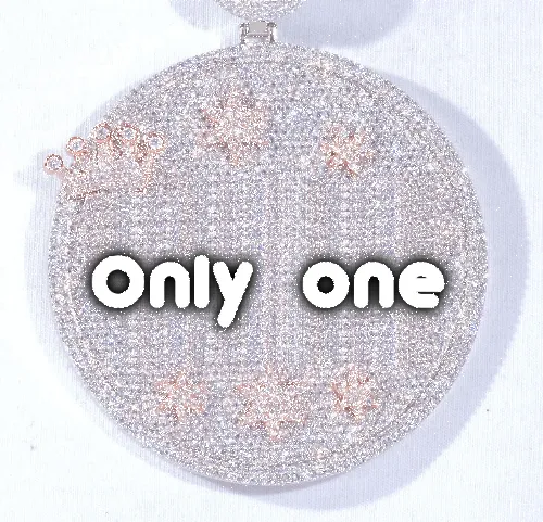 CUSTOM LETTER NECKLACE 3D BIG CROWN DISC sold by The GUU Shop