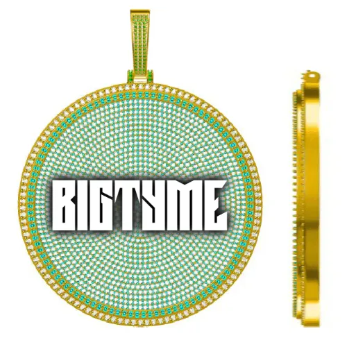 CUSTOM LETTER NECKLACE 3D BIG DISC sold by The GUU Shop