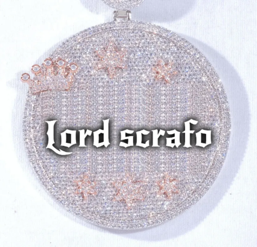 CUSTOM LETTER NECKLACE 3D BIG CROWN DISC sold by The GUU Shop