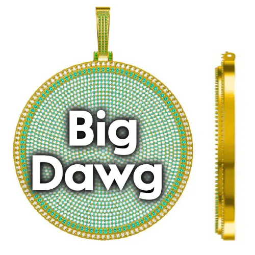 CUSTOM LETTER NECKLACE 3D BIG DISC sold by The GUU Shop