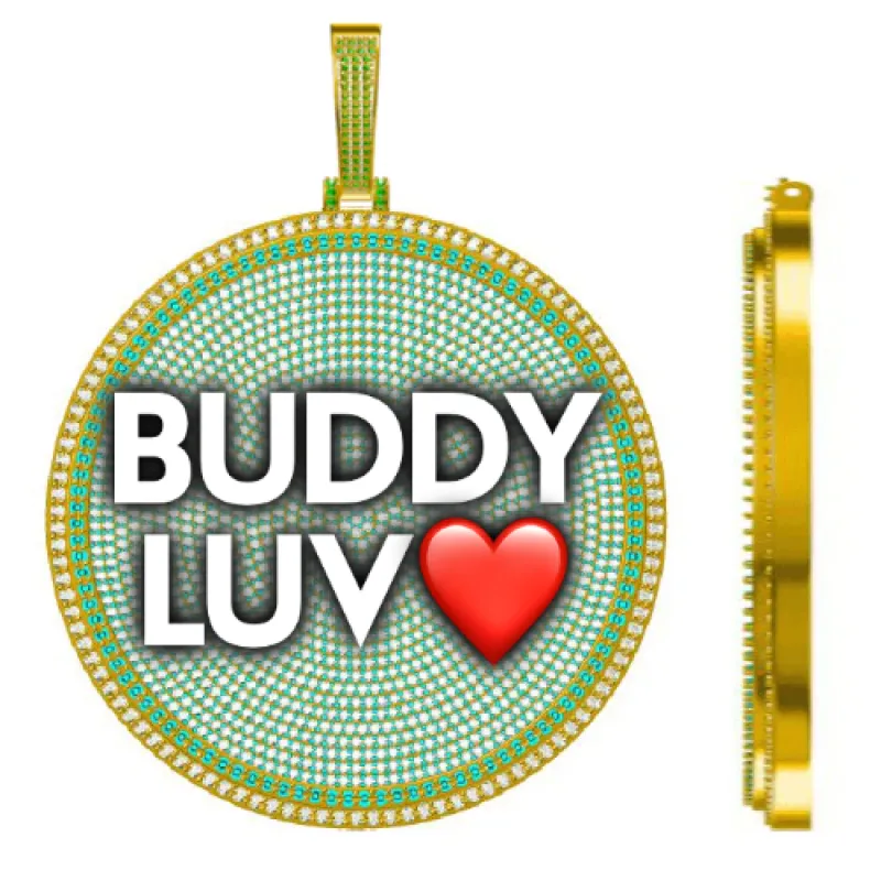 CUSTOM LETTER NECKLACE 3D BIG DISC sold by The GUU Shop