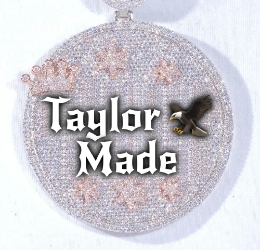 CUSTOM LETTER NECKLACE 3D BIG CROWN DISC sold by The GUU Shop