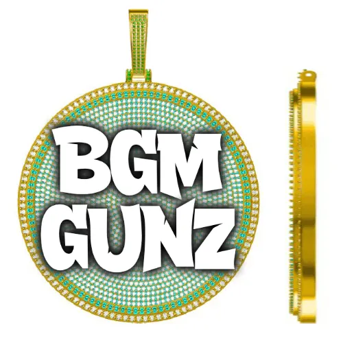 CUSTOM LETTER NECKLACE 3D BIG DISC sold by The GUU Shop