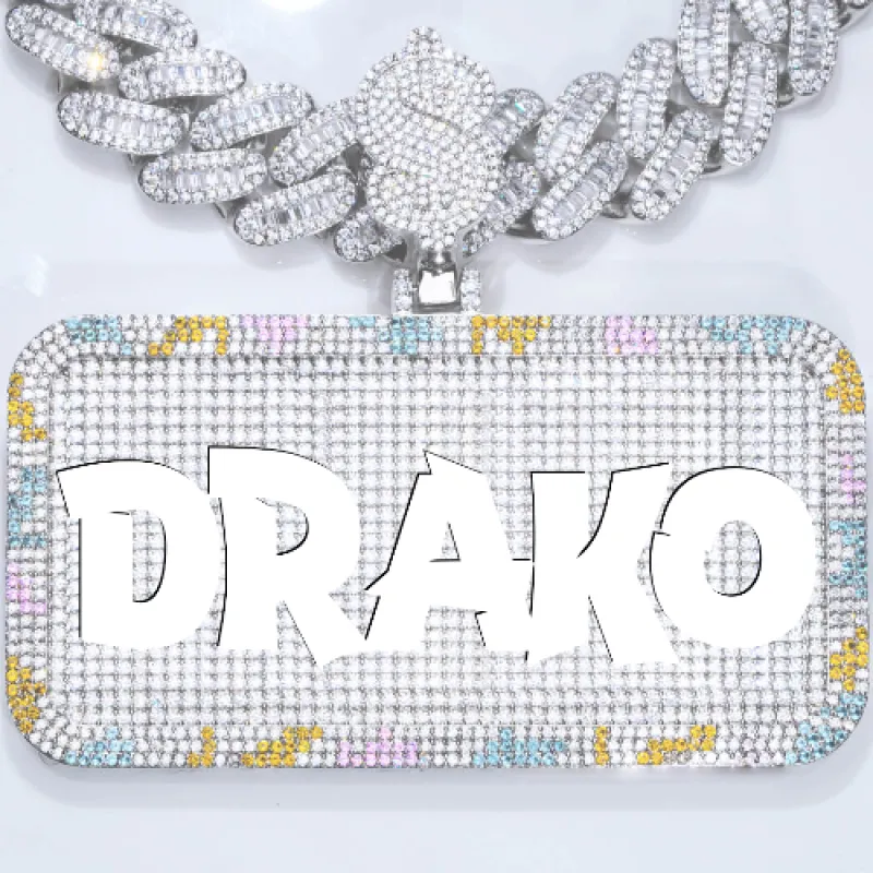 CUSTOM LETTER NECKLACE 3D COLORFUL SQUARE sold by The GUU Shop