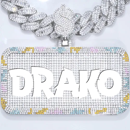 CUSTOM LETTER NECKLACE 3D COLORFUL SQUARE sold by The GUU Shop