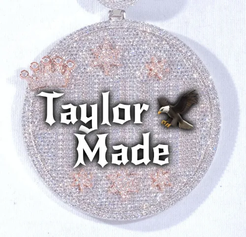 CUSTOM LETTER NECKLACE 3D BIG CROWN DISC sold by The GUU Shop