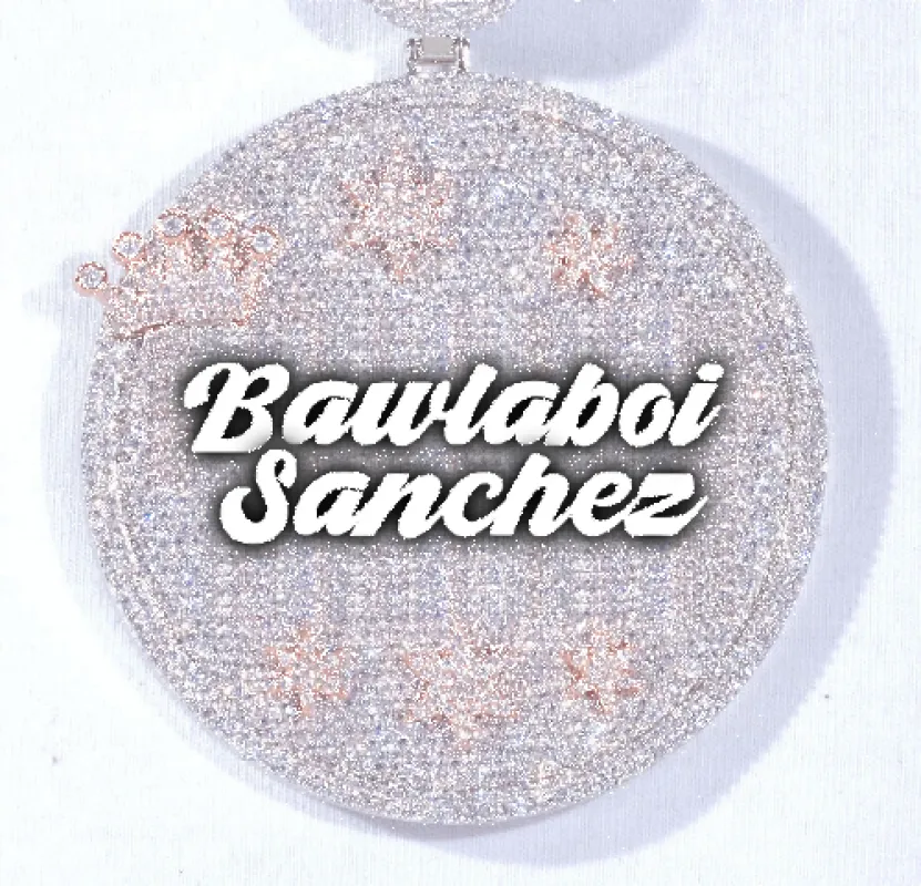 CUSTOM LETTER NECKLACE 3D BIG CROWN DISC sold by The GUU Shop