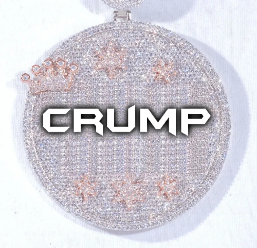 CUSTOM LETTER NECKLACE 3D BIG CROWN DISC sold by The GUU Shop