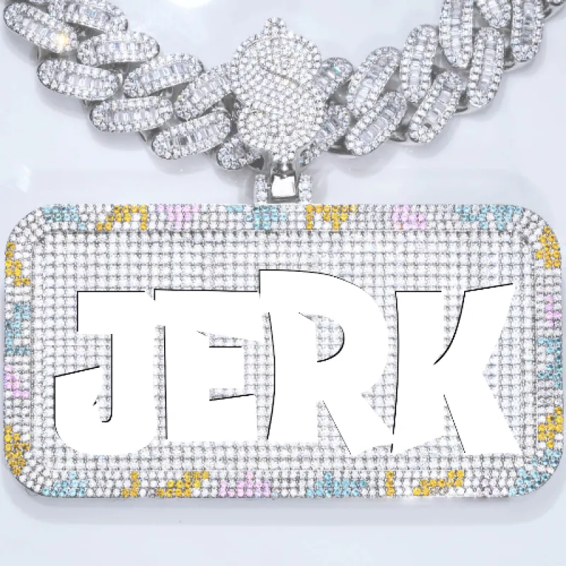 CUSTOM LETTER NECKLACE 3D COLORFUL SQUARE sold by The GUU Shop