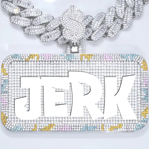 CUSTOM LETTER NECKLACE 3D COLORFUL SQUARE sold by The GUU Shop