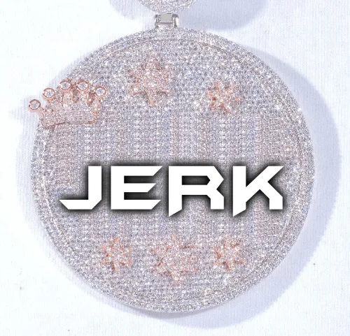 CUSTOM LETTER NECKLACE 3D BIG CROWN DISC sold by The GUU Shop