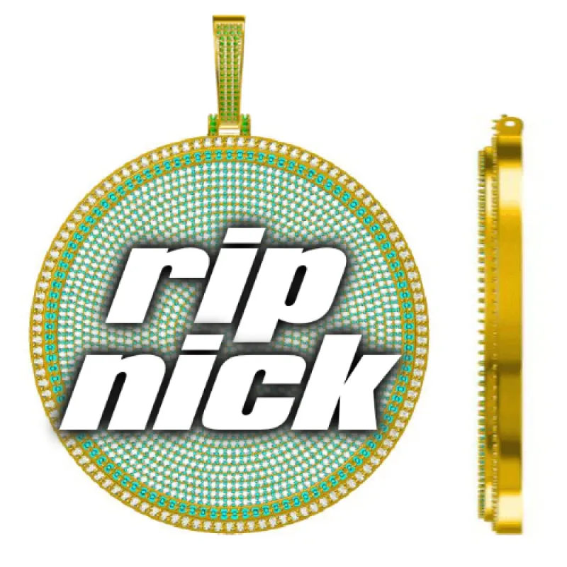 CUSTOM LETTER NECKLACE 3D BIG DISC sold by The GUU Shop