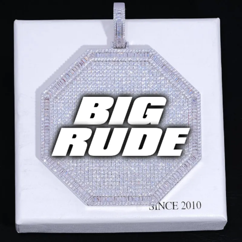 CUSTOM LETTER NECKLACE 3D BIG OCTAGON sold by The GUU Shop