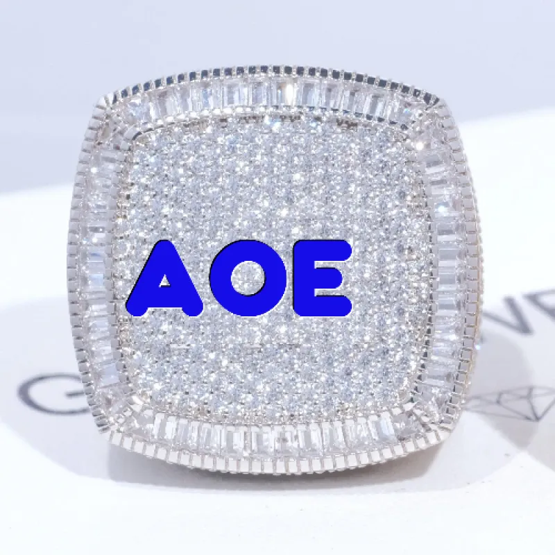 CUSTOM LETTER 3D ICED RING sold by The GUU Shop