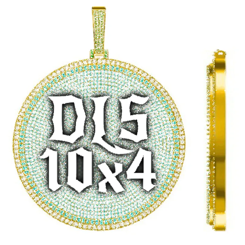 CUSTOM LETTER NECKLACE 3D BIG DISC sold by The GUU Shop