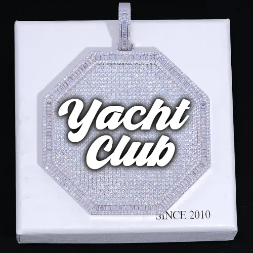 CUSTOM LETTER NECKLACE 3D BIG OCTAGON sold by The GUU Shop