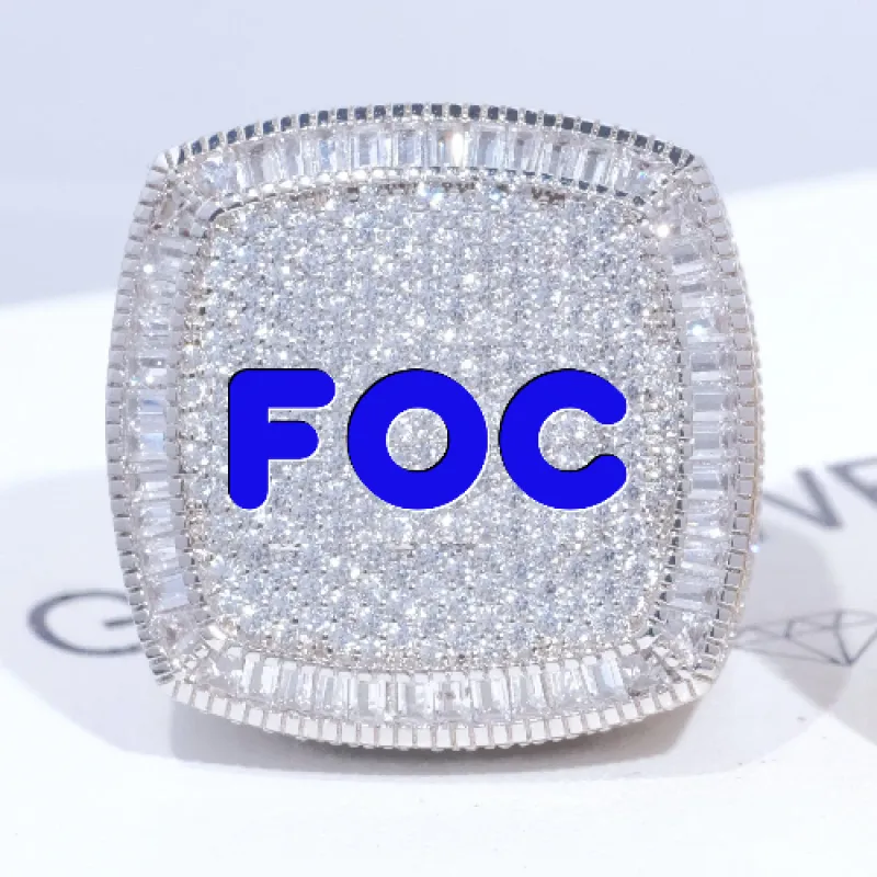 CUSTOM LETTER 3D ICED RING sold by The GUU Shop