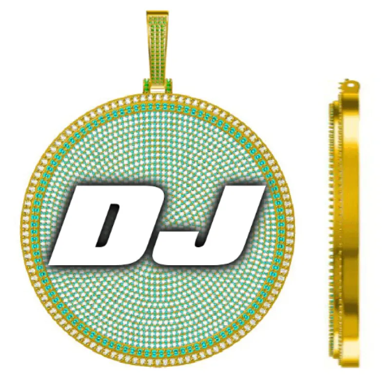 CUSTOM LETTER NECKLACE 3D BIG DISC sold by The GUU Shop