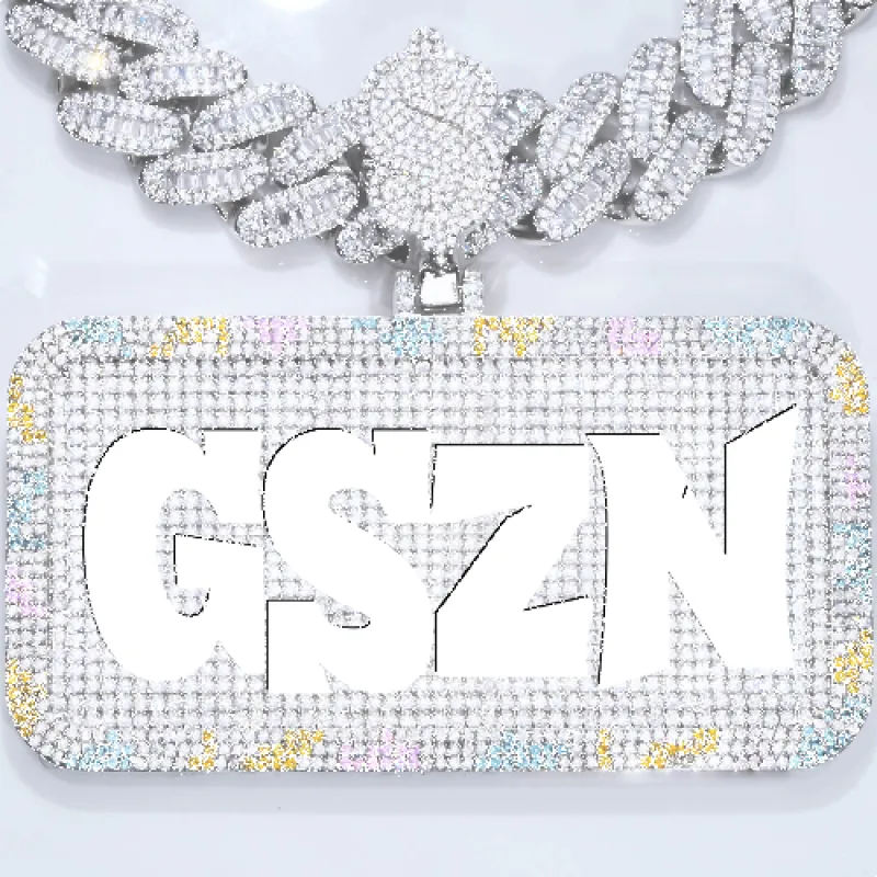 CUSTOM LETTER NECKLACE 3D COLORFUL SQUARE sold by The GUU Shop