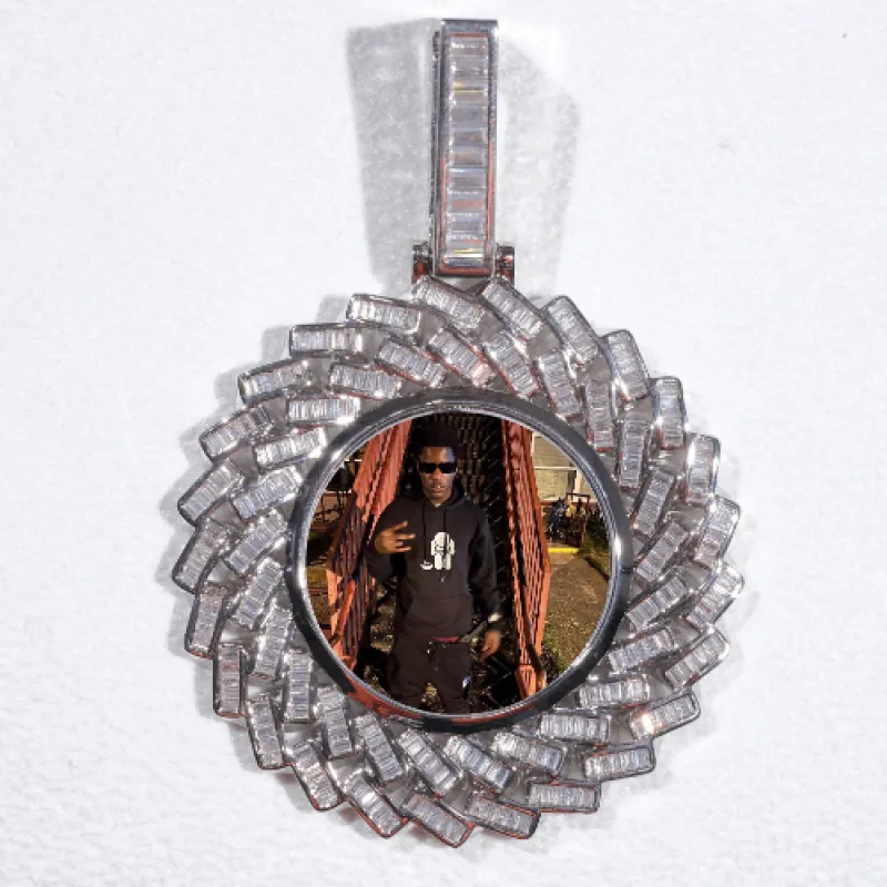 Large 3D Baguette Custom Picture Pendant sold by The GUU Shop