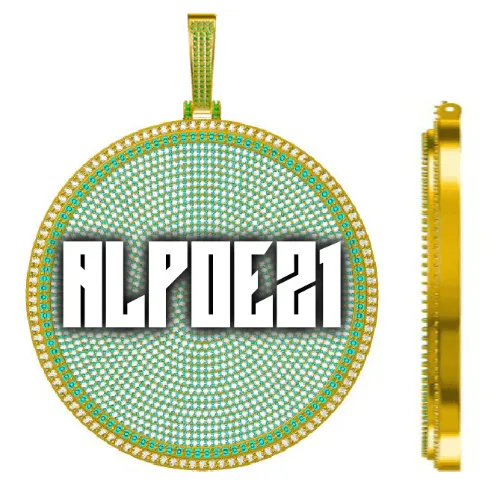 CUSTOM LETTER NECKLACE 3D BIG DISC sold by The GUU Shop