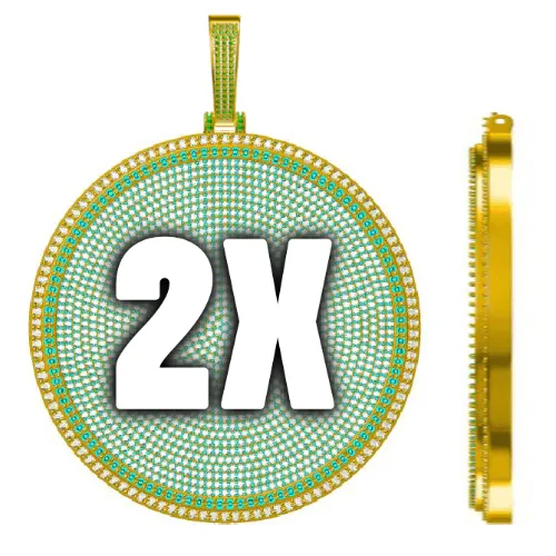 CUSTOM LETTER NECKLACE 3D BIG DISC sold by The GUU Shop