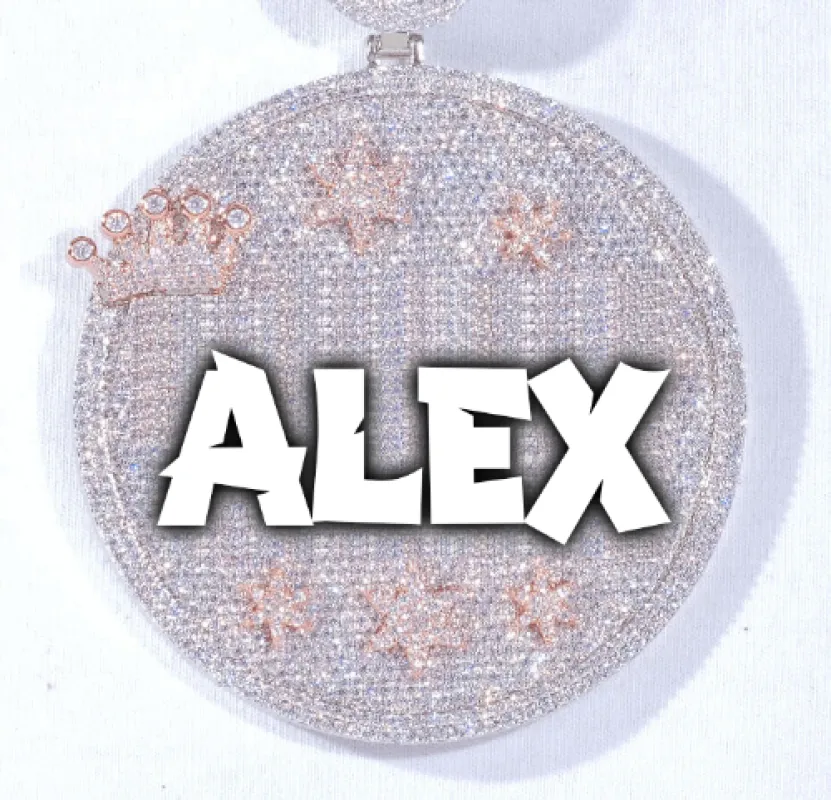 CUSTOM LETTER NECKLACE 3D BIG CROWN DISC made by The GUU Shop