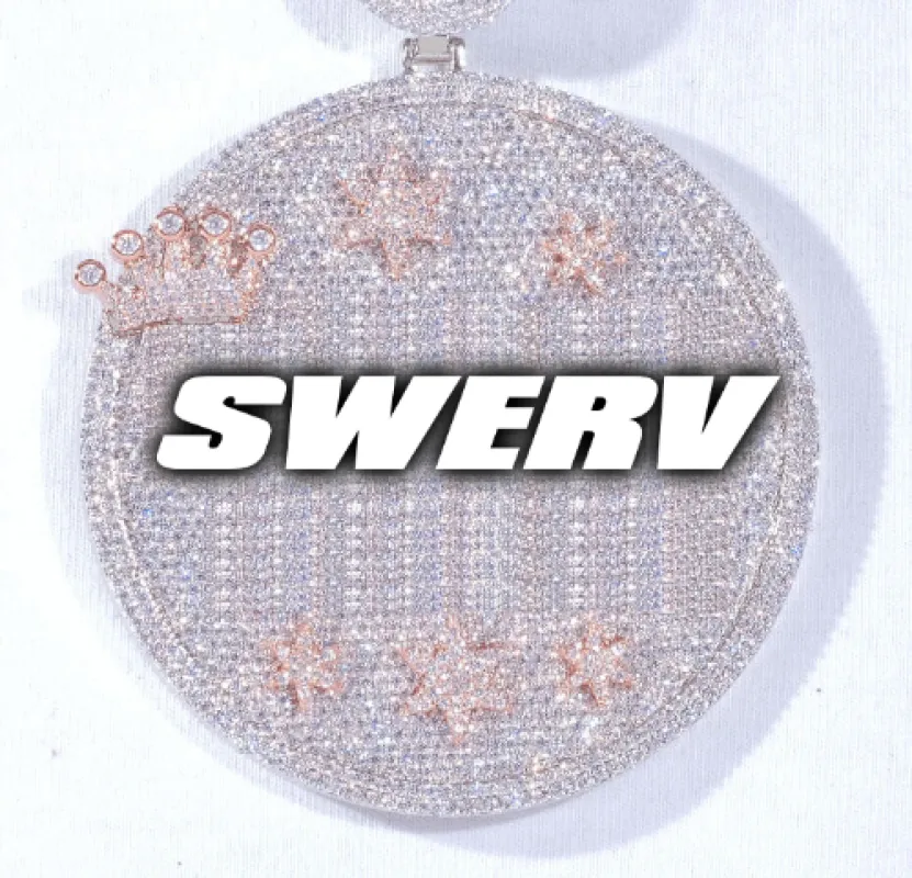 CUSTOM LETTER NECKLACE 3D BIG CROWN DISC sold by The GUU Shop