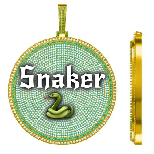 CUSTOM LETTER NECKLACE 3D BIG DISC sold by The GUU Shop