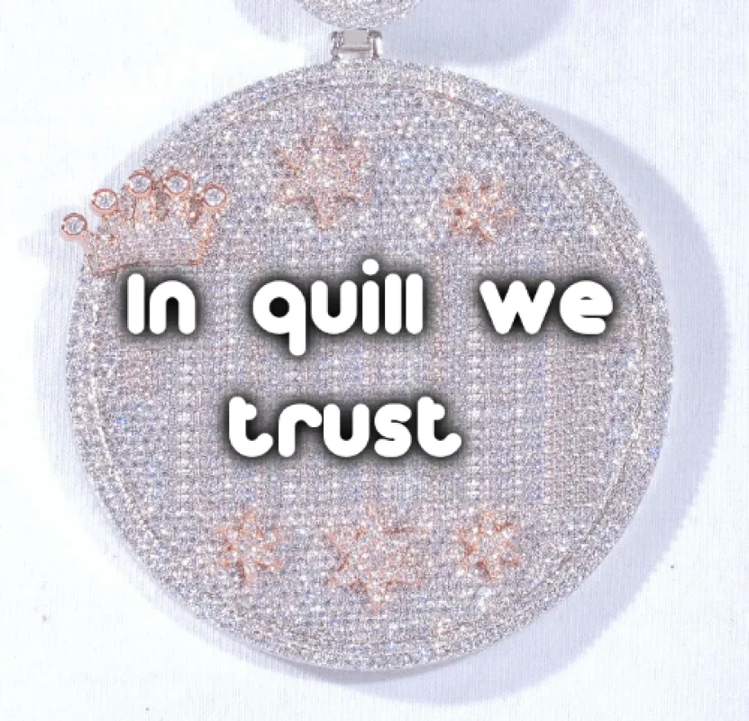 CUSTOM LETTER NECKLACE 3D BIG CROWN DISC sold by The GUU Shop