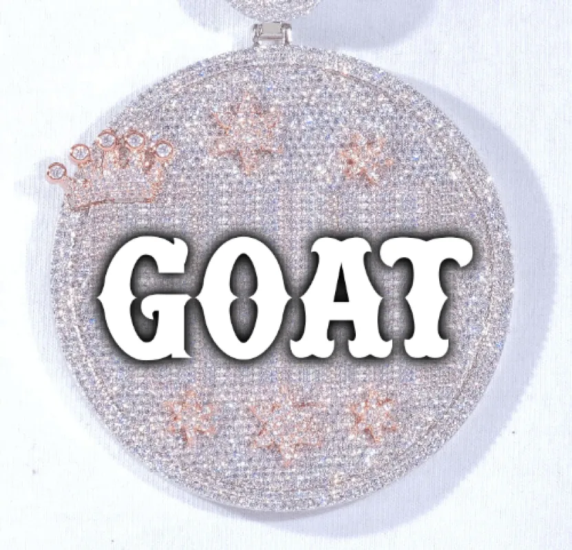 CUSTOM LETTER NECKLACE 3D BIG CROWN DISC sold by The GUU Shop