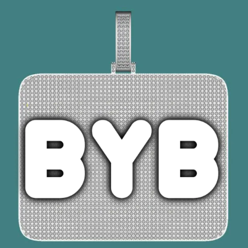 CUSTOM LETTER NECKLACE 3D BIG SQUARE sold by The GUU Shop