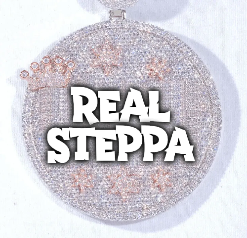 CUSTOM LETTER NECKLACE 3D BIG CROWN DISC sold by The GUU Shop