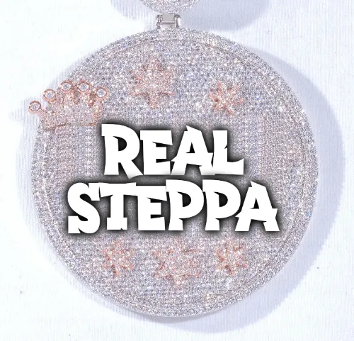 CUSTOM LETTER NECKLACE 3D BIG CROWN DISC sold by The GUU Shop