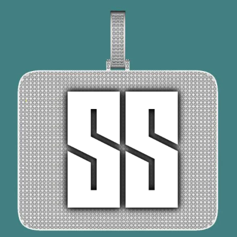 CUSTOM LETTER NECKLACE 3D BIG SQUARE sold by The GUU Shop