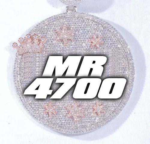 CUSTOM LETTER NECKLACE 3D BIG CROWN DISC sold by The GUU Shop