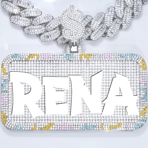 CUSTOM LETTER NECKLACE 3D COLORFUL SQUARE sold by The GUU Shop