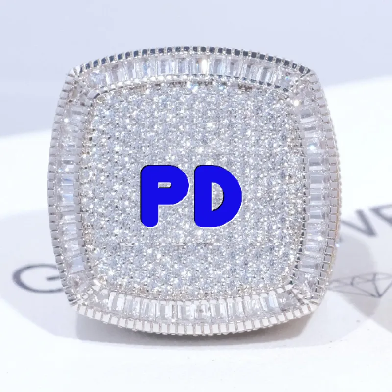 CUSTOM LETTER 3D ICED RING sold by The GUU Shop