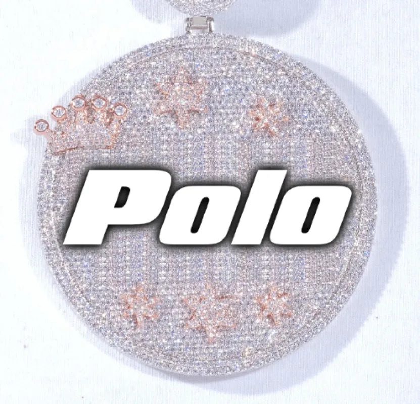 CUSTOM LETTER NECKLACE 3D BIG CROWN DISC sold by The GUU Shop